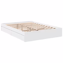 vidaXL Giroletto con Cassetti Bianco 140x200 cm in Legno Truciolato - Vista aggiuntiva 3
