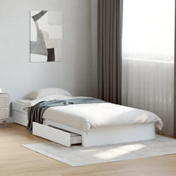 vidaXL Giroletto con Cassetti Bianco 100x200 cm in Legno Multistrato