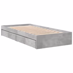 vidaXL Giroletto Cassetti Grigio Cemento 100x200 cm Legno Multistrato - Vista aggiuntiva 3