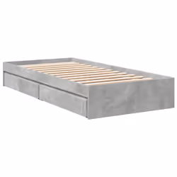 vidaXL Giroletto Cassetti Grigio Cemento 90x200 cm Legno Multistrato - Vista aggiuntiva 3