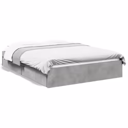 vidaXL Giroletto Cassetti Grigio Cemento 135x190 cm Legno Multistrato - Vista aggiuntiva 2