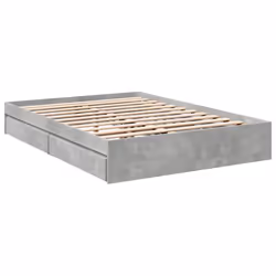 vidaXL Giroletto Cassetti Grigio Cemento 135x190 cm Legno Multistrato - Vista aggiuntiva 3