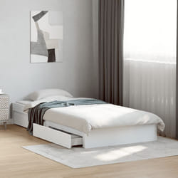 vidaXL Giroletto con Cassetti Bianco 75x190 cm in Legno Multistrato