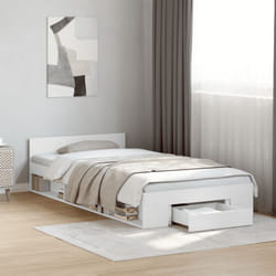 Giroletto con Cassetto Bianco 90x190 cm in Legno Multistrato Vidaxl 936944