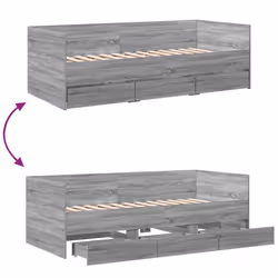 VidaXL 3280830 divano Divano letto Grigio, Quercia - Vista aggiuntiva 8