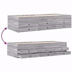 VidaXL 3280879 divano Divano letto Grigio, Quercia - Vista aggiuntiva 7