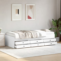 Divano Letto con Cassetti Bianco 75x190 cm in Legno Multistrato Vidaxl 54732