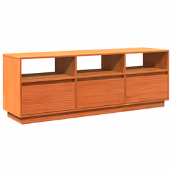 vidaXL Mobile TV Marrone Cera 140x37x50 cm Legno Massello di Pino - Vista aggiuntiva 2