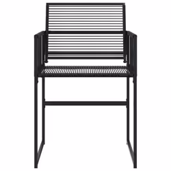 VidaXL 4008578 sedia da esterno Terrazzo Rattan sintetico, Acciaio Nero - Vista aggiuntiva 4