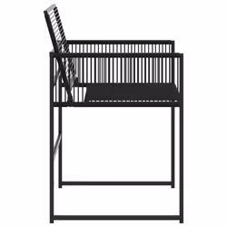 VidaXL 4008578 sedia da esterno Terrazzo Rattan sintetico, Acciaio Nero - Vista aggiuntiva 6