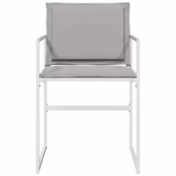 VidaXL 4008587 sedia da esterno Terrazzo Seduta imbottita Acciaio, Tessile Grigio - Vista aggiuntiva 4