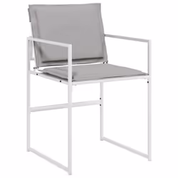 VidaXL 4008587 sedia da esterno Terrazzo Seduta imbottita Acciaio, Tessile Grigio - Vista aggiuntiva 5