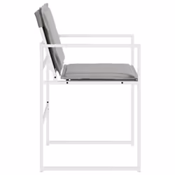 VidaXL 4008587 sedia da esterno Terrazzo Seduta imbottita Acciaio, Tessile Grigio - Vista aggiuntiva 6