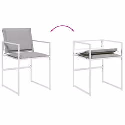VidaXL 4008587 sedia da esterno Terrazzo Seduta imbottita Acciaio, Tessile Grigio - Vista aggiuntiva 8