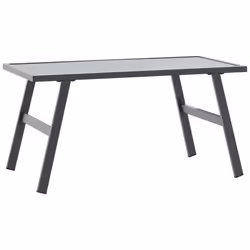 vidaXL Tavolino da Giardino Nero 90x45x35cm Acciaio Verniciato Polvere - Vista aggiuntiva 2
