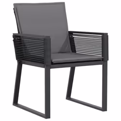 VidaXL 4008115 sedia da esterno Terrazzo Seduta imbottita Rattan sintetico, Acciaio Antracite - Vista aggiuntiva 4