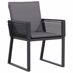 VidaXL 4008116 sedia da esterno Terrazzo Seduta imbottita Rattan sintetico, Acciaio Antracite - Vista aggiuntiva 4