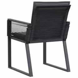 VidaXL 4008116 sedia da esterno Terrazzo Seduta imbottita Rattan sintetico, Acciaio Antracite - Vista aggiuntiva 7