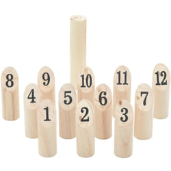 Set Gioco Kubb Numerici 13pz con Custodia Legno Massello Pino - Vidaxl