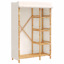 vidaXL Armadio 110x45x170 cm in Bambù - Vista aggiuntiva 2