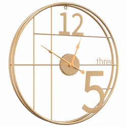 vidaXL Orologio da Parete Oro Ø50 cm in Ferro - Vista aggiuntiva 3
