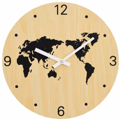vidaXL Orologio a Parete Giallo e Nero Ø30 cm in Legno Multistrato - Vista aggiuntiva 2