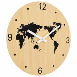 vidaXL Orologio a Parete Giallo e Nero Ø30 cm in Legno Multistrato - Vista aggiuntiva 3