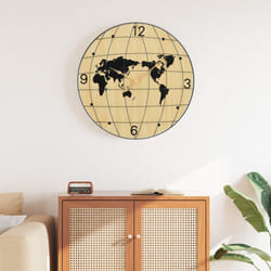 vidaXL Orologio a Parete Giallo e Nero Ø50 cm in Legno Multistrato