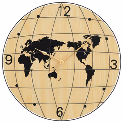 vidaXL Orologio a Parete Giallo e Nero Ø50 cm in Legno Multistrato - Vista aggiuntiva 2