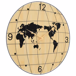 vidaXL Orologio a Parete Giallo e Nero Ø50 cm in Legno Multistrato - Vista aggiuntiva 3