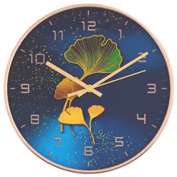 vidaXL Orologio da Parete Oro e Blu Ø29,5 cm Polistirene e Vetro - Vista aggiuntiva 2
