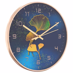 vidaXL Orologio da Parete Oro e Blu Ø29,5 cm Polistirene e Vetro - Vista aggiuntiva 3