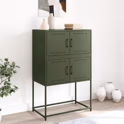 vidaXL Credenza Verde Oliva 68,5x38,5x107 cm in Acciaio - Vista aggiuntiva 3