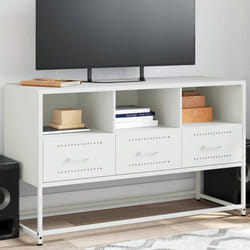vidaXL Mobile TV Bianco 100,5x39x60,5 cm in Acciaio