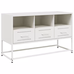 vidaXL Mobile TV Bianco 100,5x39x60,5 cm in Acciaio - Vista aggiuntiva 2
