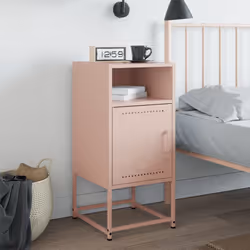 vidaXL Comodino Rosa 36x39x78 cm in Acciaio - Vista aggiuntiva 3