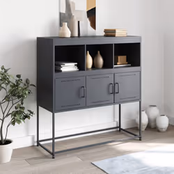 vidaXL Credenza Antracite 100,5x39x107 cm in Acciaio - Vista aggiuntiva 3