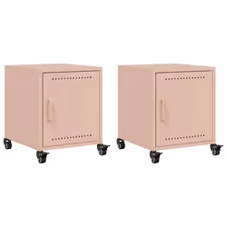 vidaXL Comodini 2 pz Rosa 36x39x43,5 cm in Acciaio - Vista aggiuntiva 2