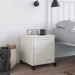 vidaXL Comodino Bianco 36x39x43,5 cm in Acciaio - Vista aggiuntiva 3