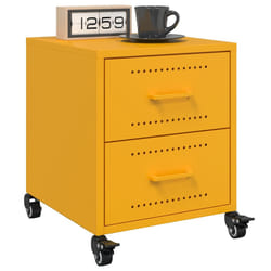 vidaXL Comodini 2 pz Giallo Senape 36x39x43,5 cm in Acciaio