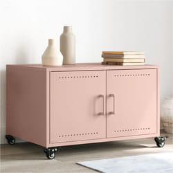 vidaXL Tavolino da Salotto Rosa 100,5x39x72 cm in Acciaio