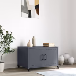 vidaXL Tavolino Antracite 68x50x43,5 cm in Acciaio Laminato a Freddo - Vista aggiuntiva 3