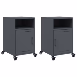 vidaXL Comodini 2 pz Antracite 36x39x59 cm in Acciaio - Vista aggiuntiva 2