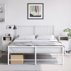 vidaXL Comodini 2 pz Bianchi 36x39x59 cm in Acciaio - Vista aggiuntiva 3