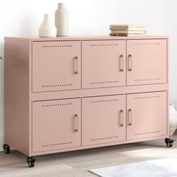 vidaXL Credenza Rosa 100,5x39x72 cm in Acciaio Laminato a Freddo