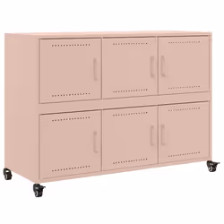vidaXL Credenza Rosa 100,5x39x72 cm in Acciaio Laminato a Freddo - Vista aggiuntiva 2