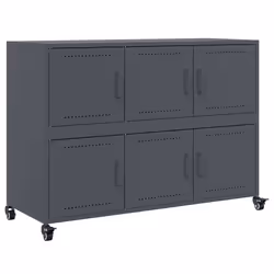 vidaXL Credenza Antracite 100,5x39x72 cm in Acciaio Laminato a Freddo - Vista aggiuntiva 2