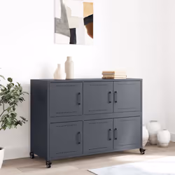 vidaXL Credenza Antracite 100,5x39x72 cm in Acciaio Laminato a Freddo - Vista aggiuntiva 3
