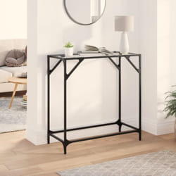 Tavolino Consolle Piano Vetro Trasparente 80x35x81cm in Acciaio Vidaxl 215901