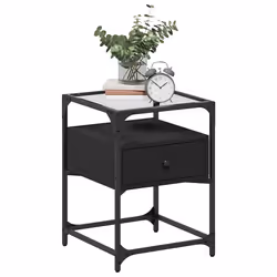 vidaXL Comodini 2 pz Neri 40x40x55 cm in Legno Multistrato - Vista aggiuntiva 3